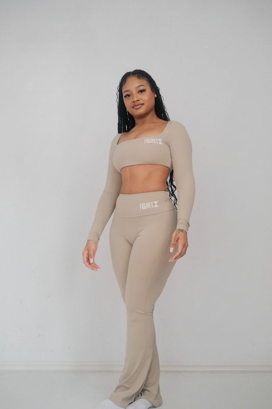 Eternity Flare Leggings - Taupe