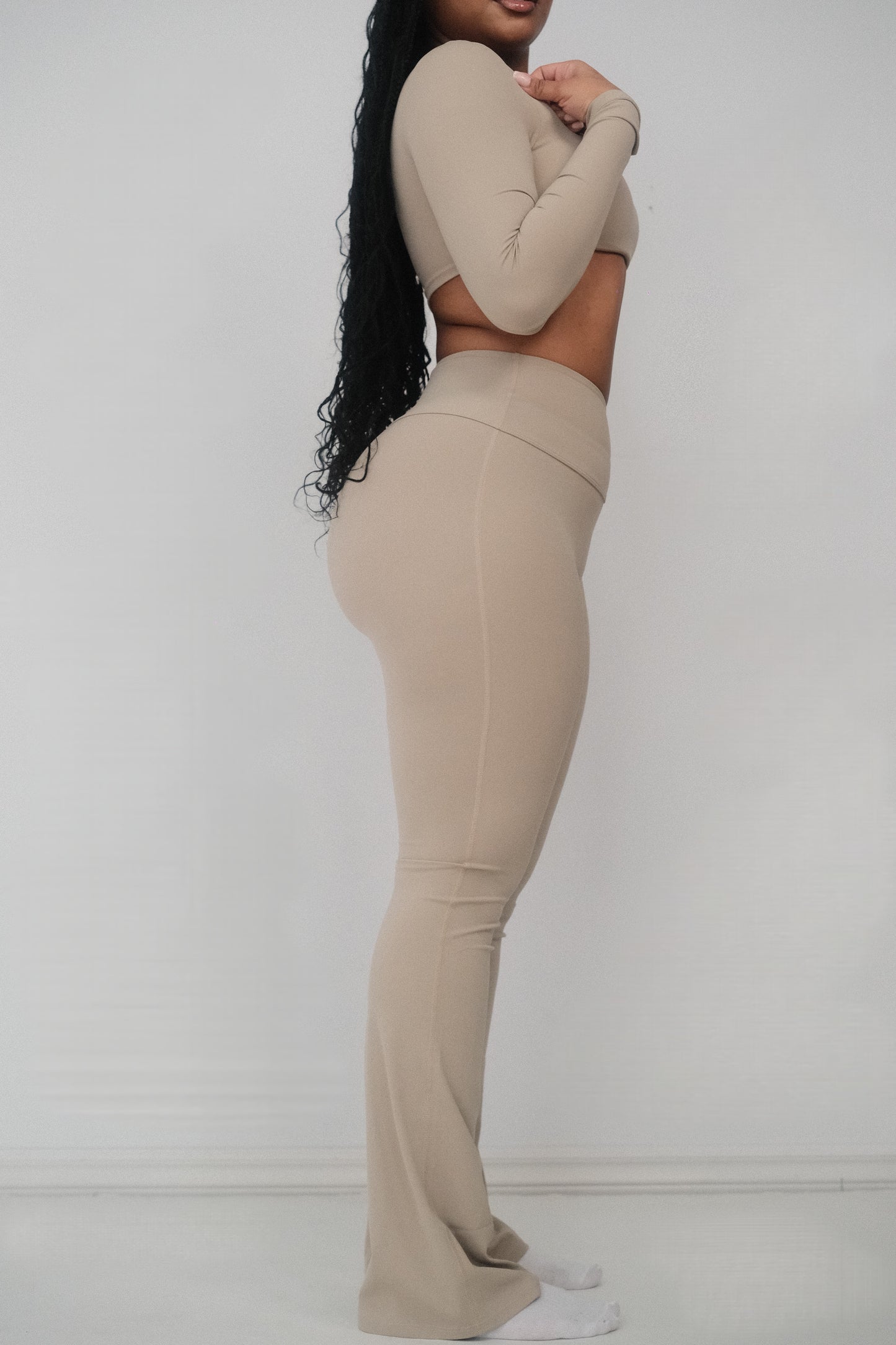 Eternity Flare Leggings - Taupe